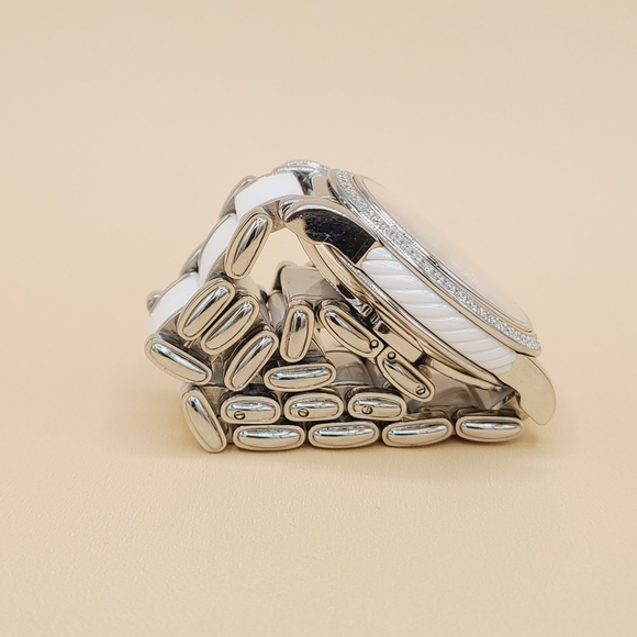 David Yurman Classic Quartz Watch With Diamond Bezel and White Ceramic - Picture 8 of 15